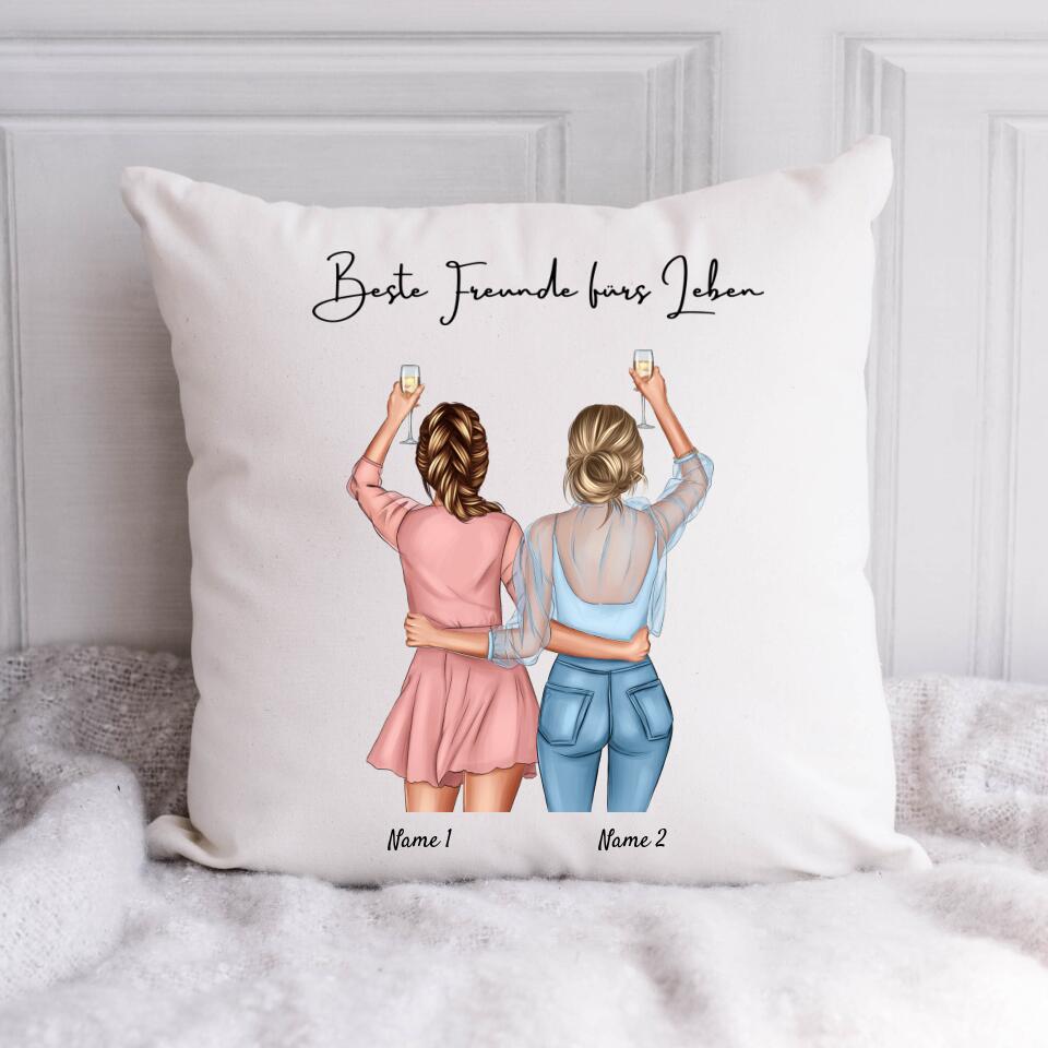 Meilleures Amies/Sœurs - Coussin Personnalisé 40x40cm