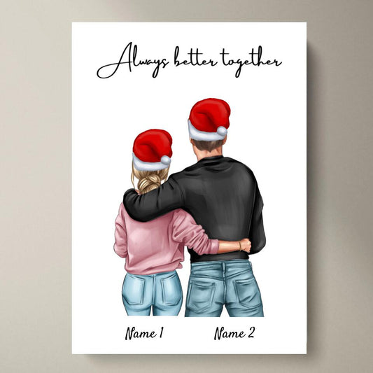 Bestes Pärchen an Weihnachten - Personalisiertes Poster