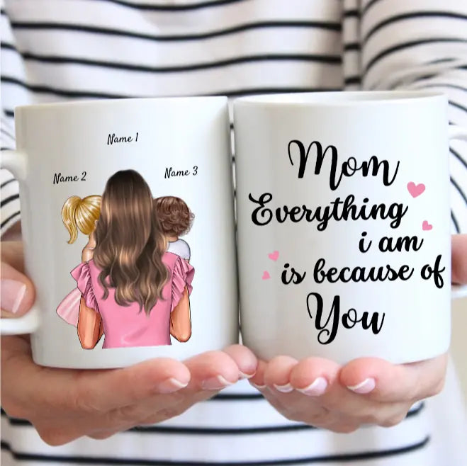 Meilleure maman avec des enfants - Mug personnalisé (1-4 enfants)