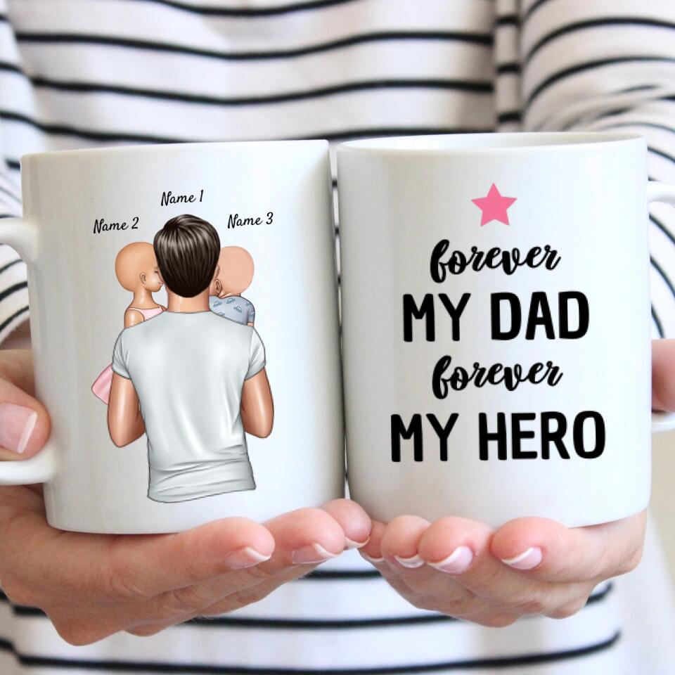 Meilleur papa avec des enfants - Mug personnalisé (1-4 enfants)