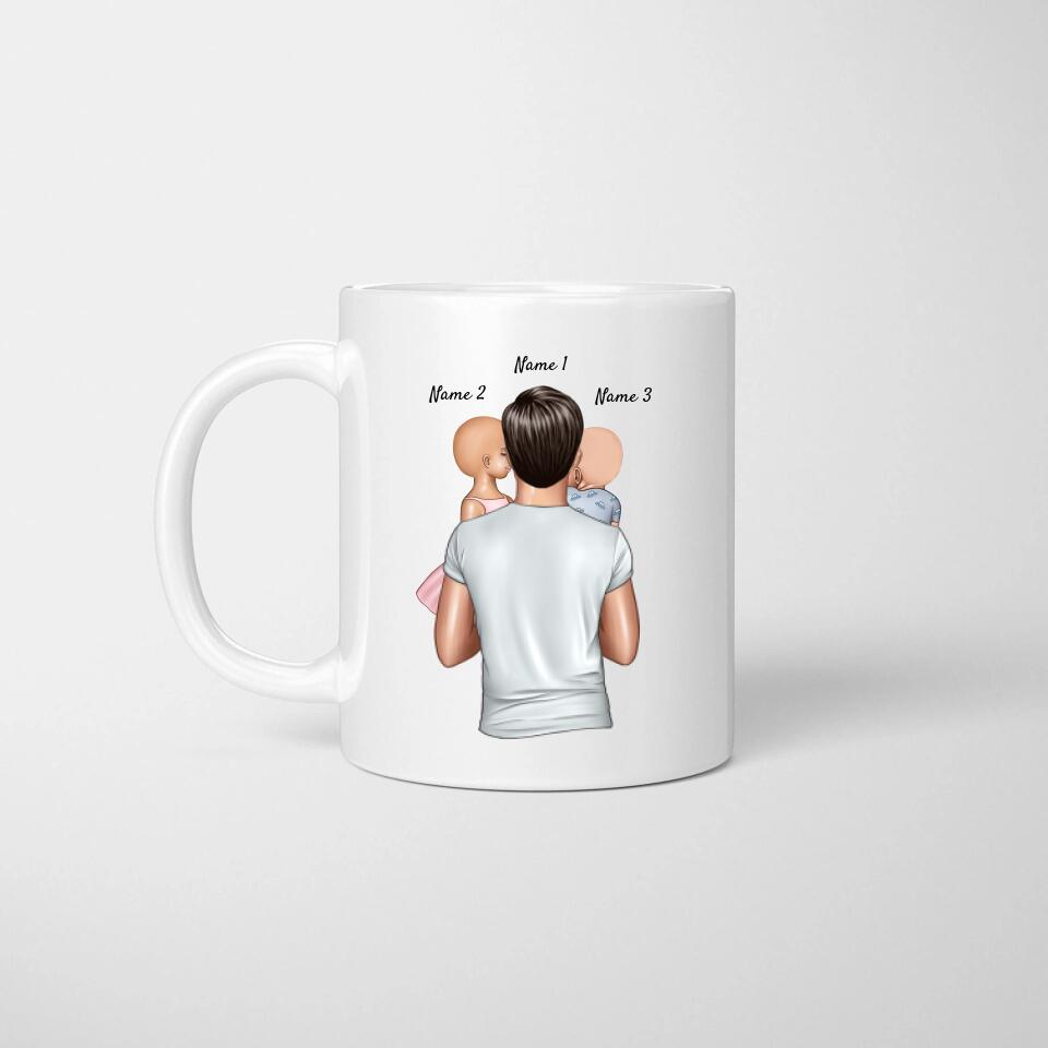 Meilleur papa avec des enfants - Mug personnalisé (1-4 enfants)