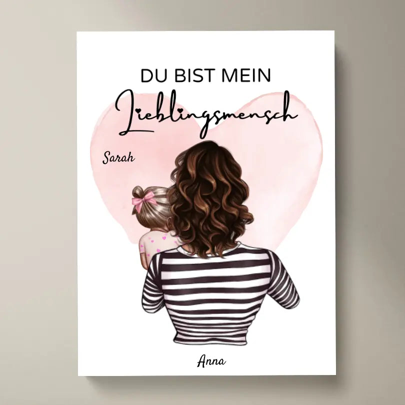Maman, ma préférée - Poster personnalisé (maman de 1 à 4 enfants)