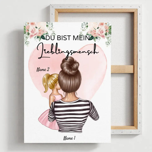 Mama, mijn favoriete persoon - Gepersonaliseerde canvas (moeder met 1-4 kinderen)