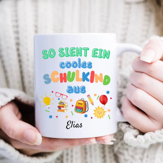 Zo ziet een cool schoolkind eruit - gepersonaliseerde mok voor schoolinschrijving