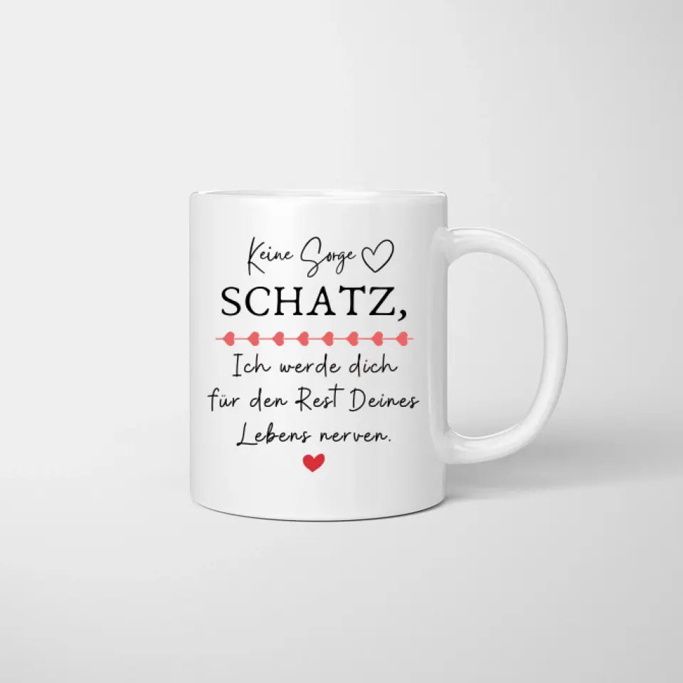 Pour le reste de ta vie - Mug personnalisé pour couple avec bouquet de fleurs
