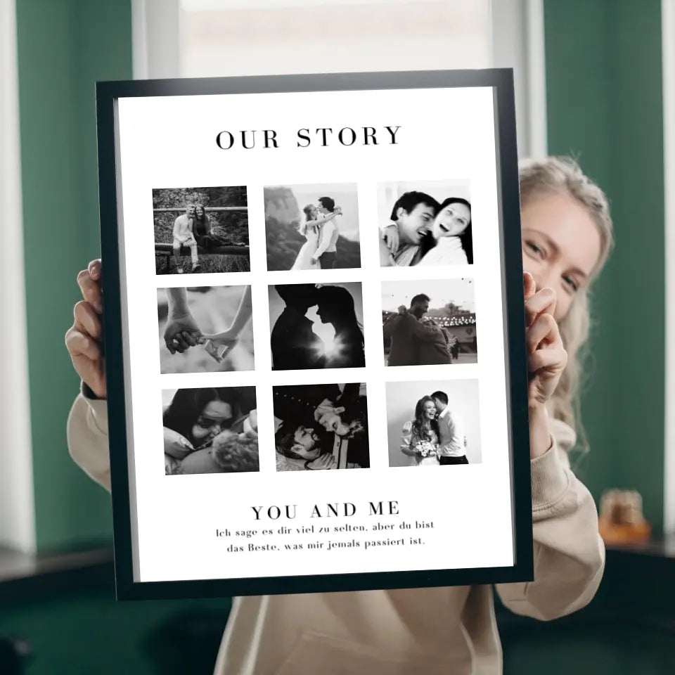 "Our Story" Collage photo personnalisé pour les couples, ton partenaire