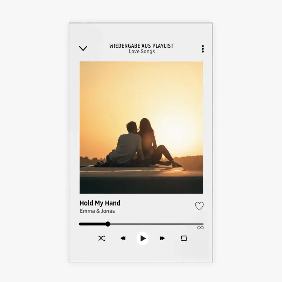 Gepersonaliseerde albumhoes - acrylglas foto voor koppels met je eigen foto