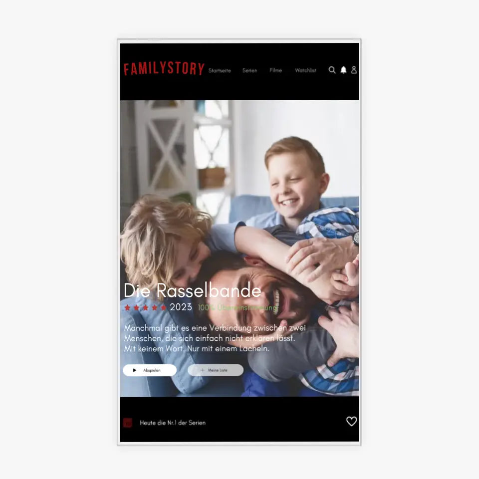 Gepersonaliseerde acrylglas Netflix hoes "Familystory" voor de hele familie