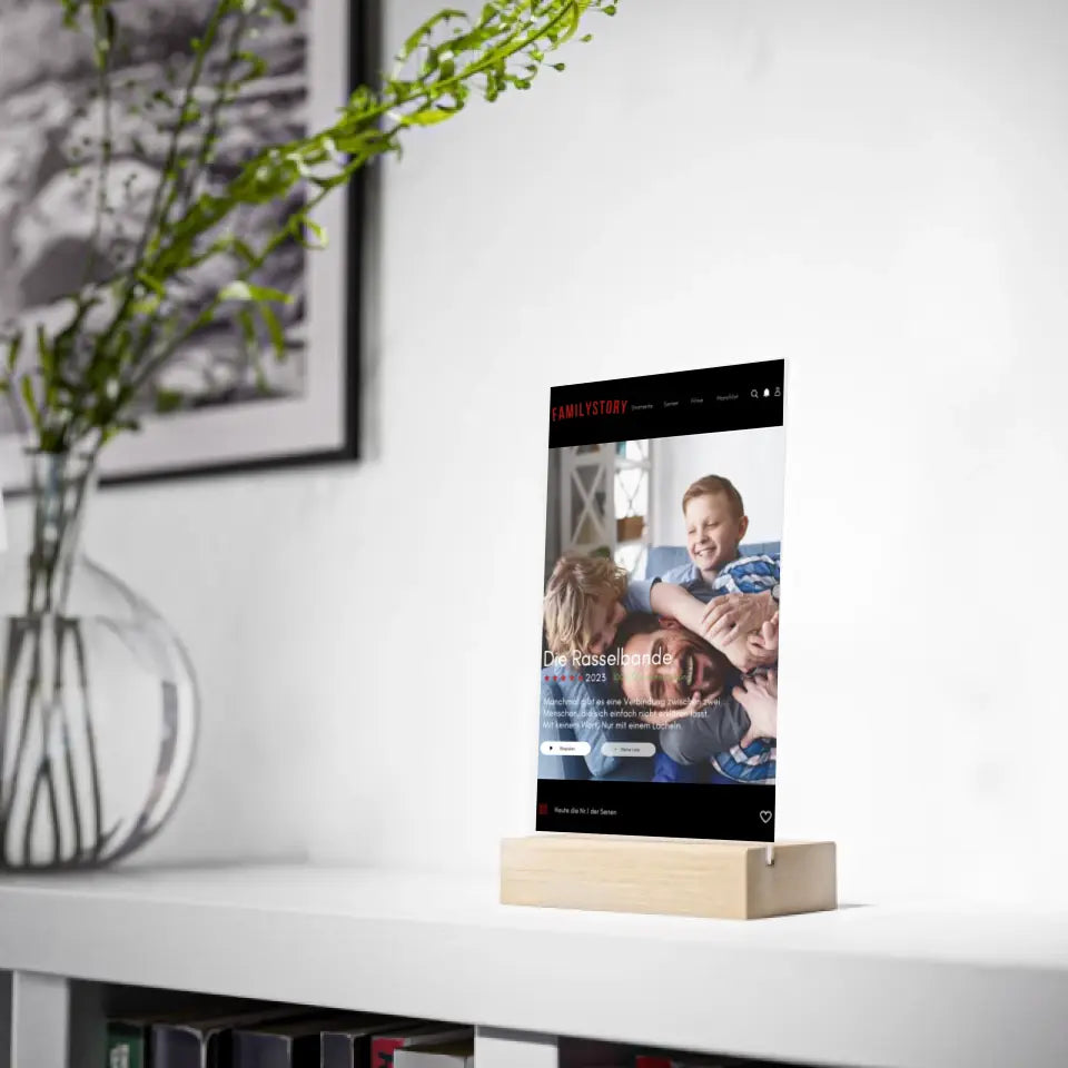 Gepersonaliseerde acrylglas Netflix hoes "Familystory" voor de hele familie
