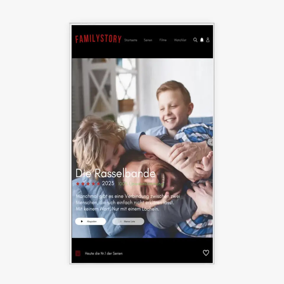 Gepersonaliseerde acrylglas Netflix hoes "Familystory" voor de hele familie