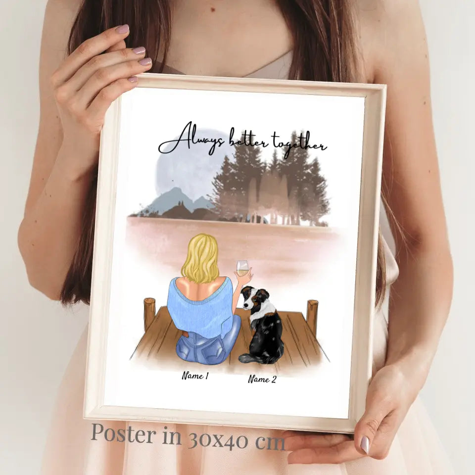 Best Pet Mom with Cat or Dog - Personalized Poster