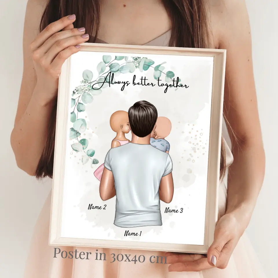 Best Dad - Personalized Poster (1-4 Children)