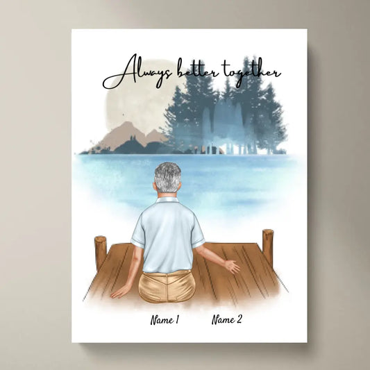 Favoriete Opa met Kleinkinderen - Persoonlijke Poster (1-2 Kleinkinderen)