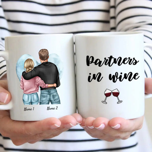 Partners in Wine - Mug personnalisé pour couple (homme & femme)