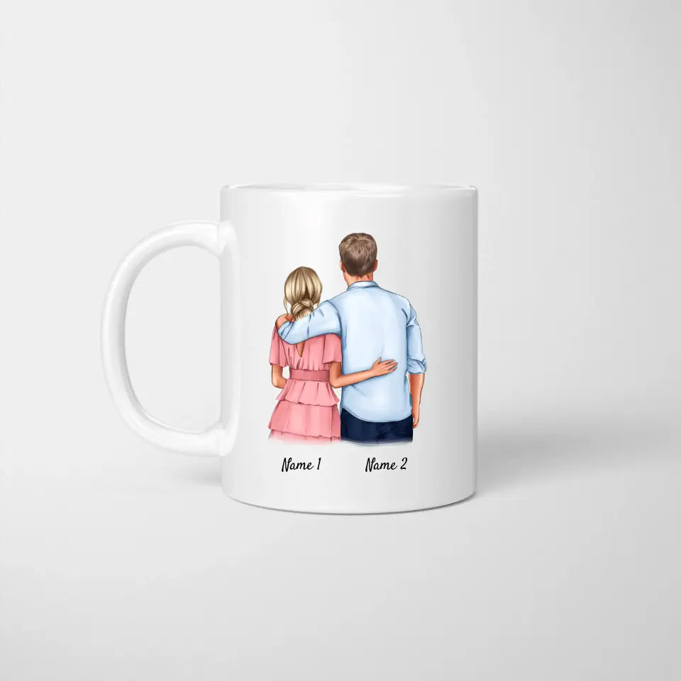 Pärchen Umarmung - Personalisierte Tasse