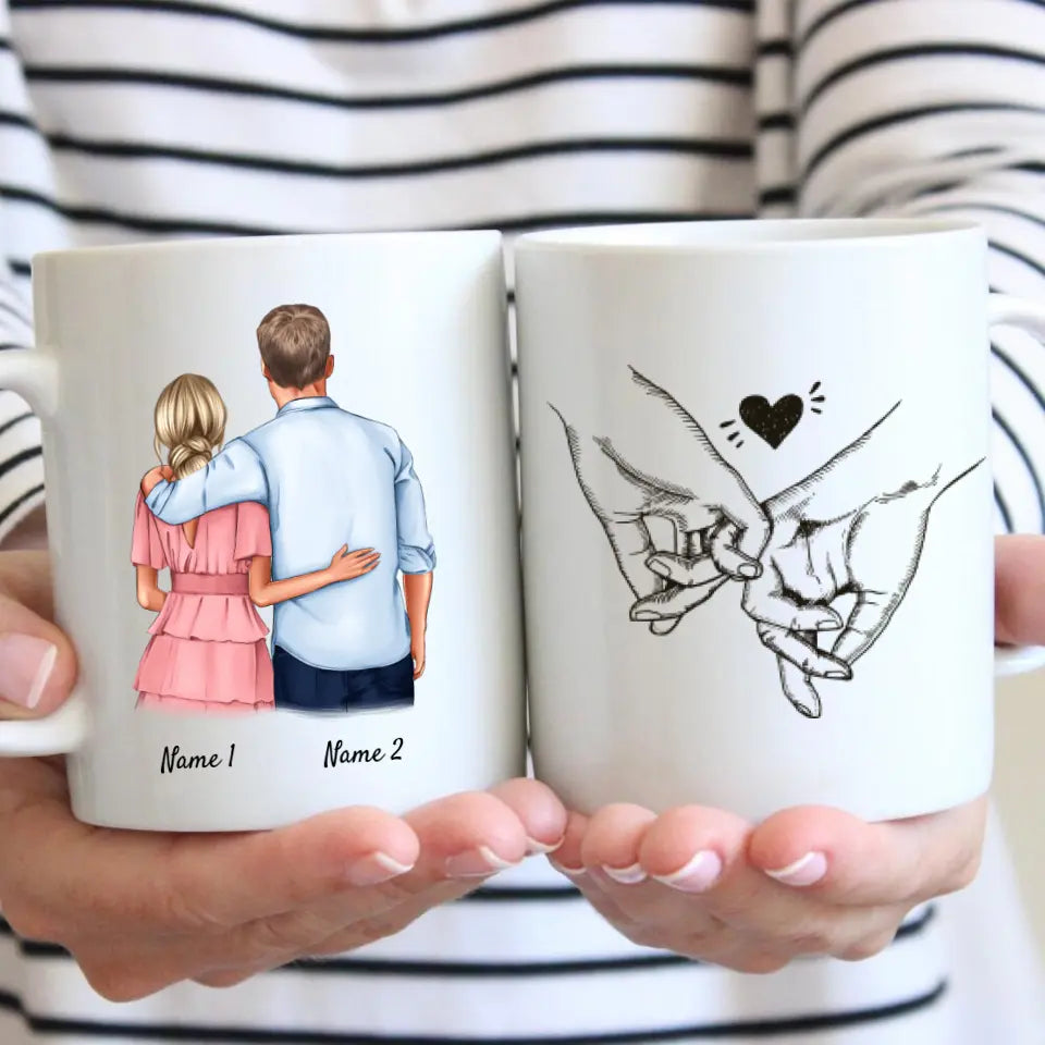Pärchen Umarmung - Personalisierte Tasse