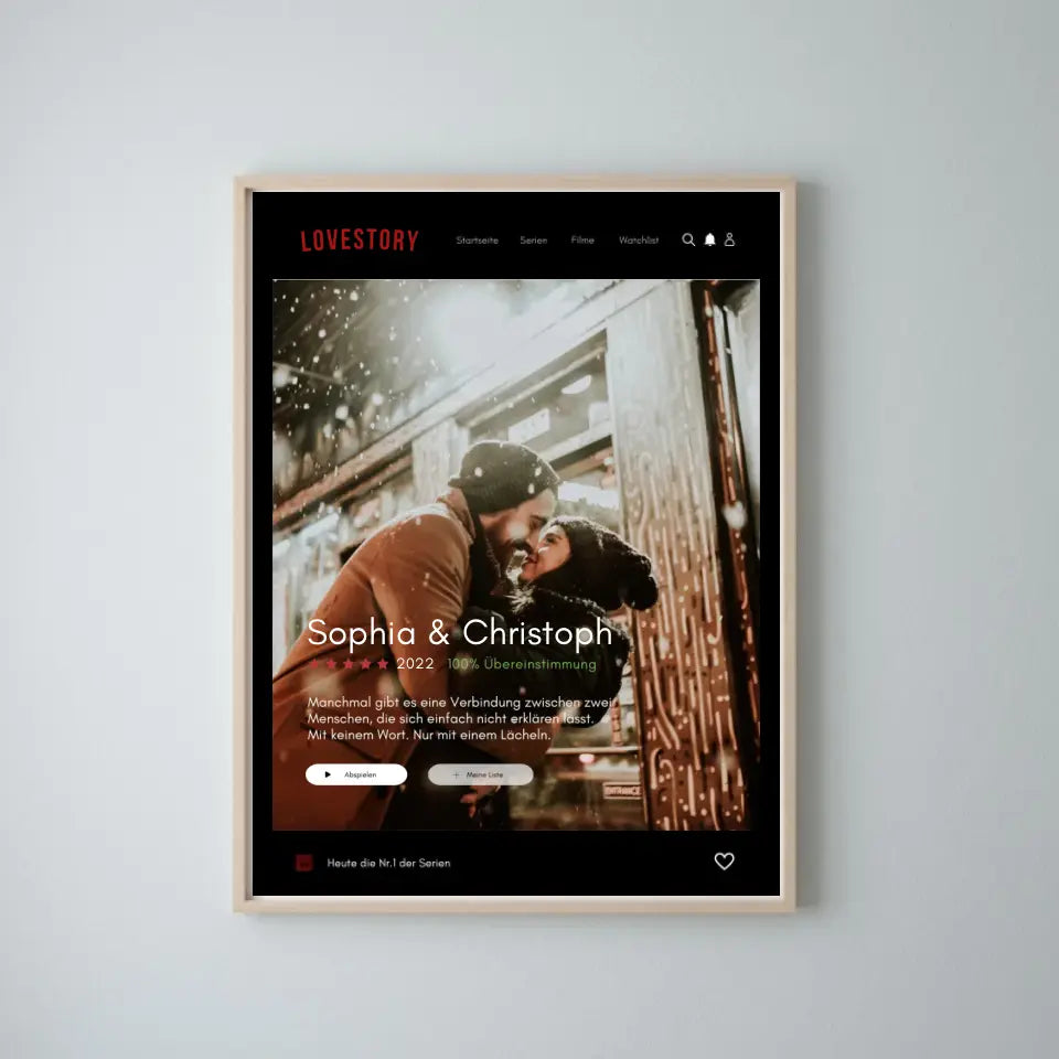 Lovestory Series Cover Poster - Personalized Netflix Movie Poster