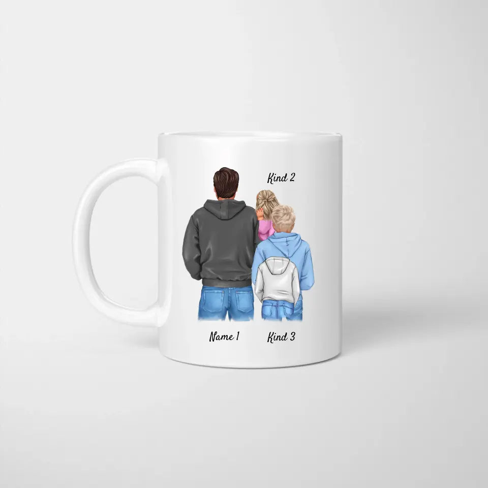 Dad with children - Personalized Mug (1-3 children, teenager)