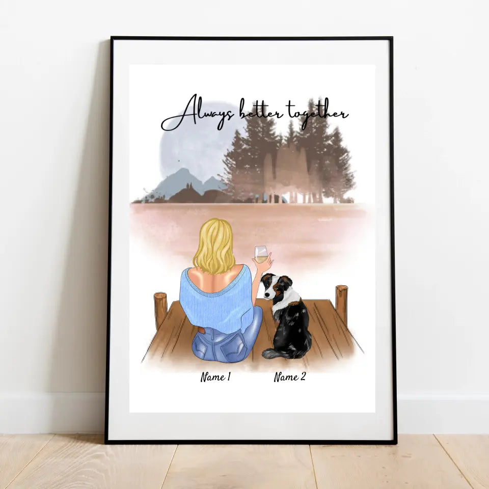 Best Pet Mom with Cat or Dog - Personalized Poster