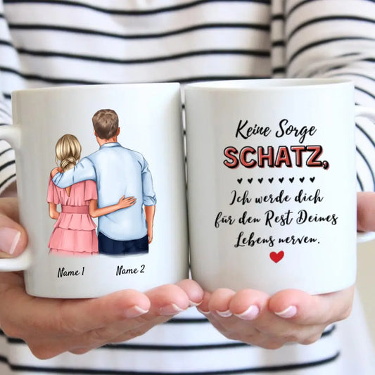 Arm in arm - gepersonaliseerde mok voor koppels