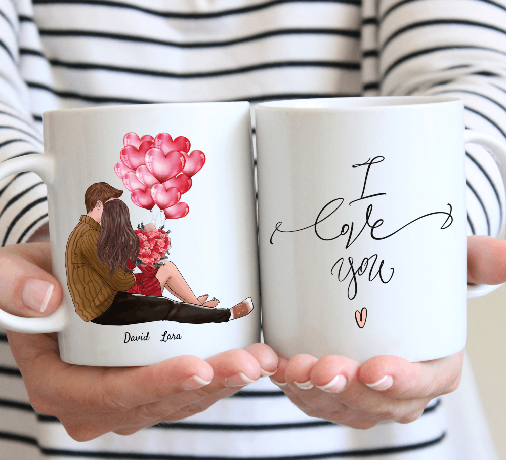 My Valentine - Gepersonaliseerde koppelmok met spreuk (romatisch cadeau)