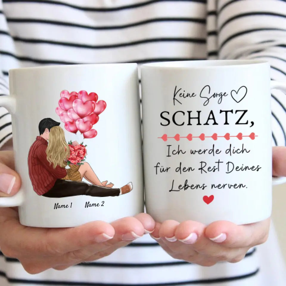 My Valentine - Gepersonaliseerde koppelmok met spreuk (romatisch cadeau)