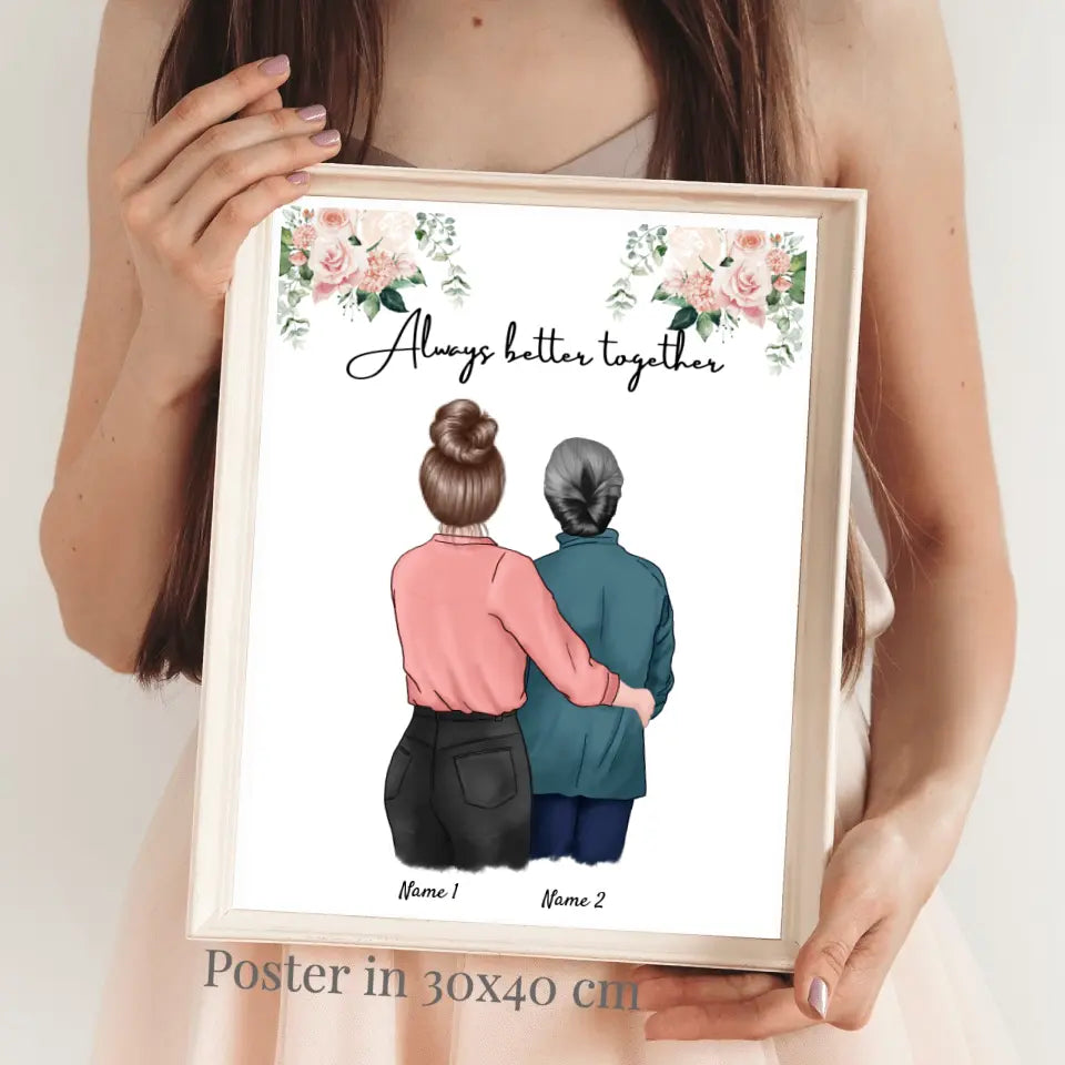 Moeder & Dochter - Persoonlijke Poster