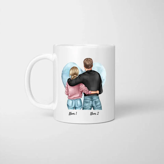 Grace à toi, je vois la vie en rose - Mug personnalisé pour couple (homme & femme)