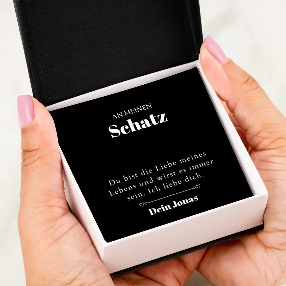 Love of My Life - Ketting met gouden harthanger en gepersonaliseerde kaart (Valentijnsdagcadeau)