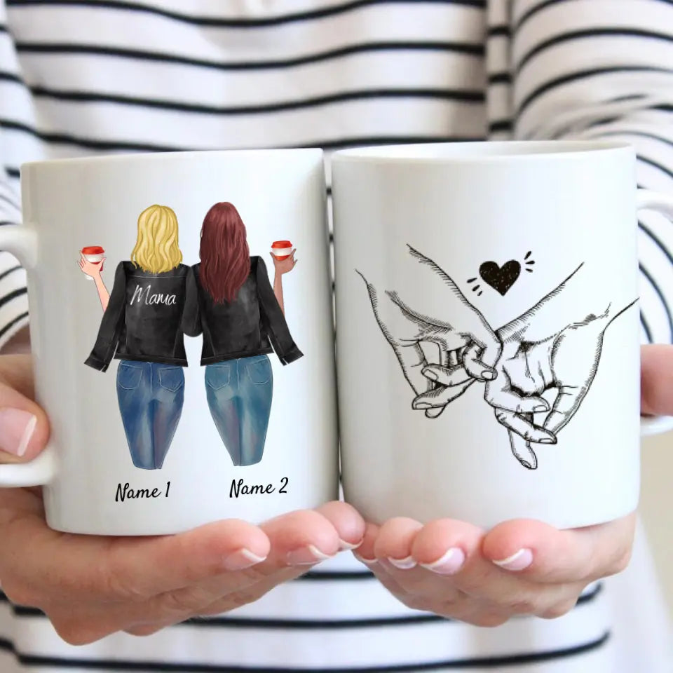 Beste Mama in Lederjacke - Personalisierte Tasse