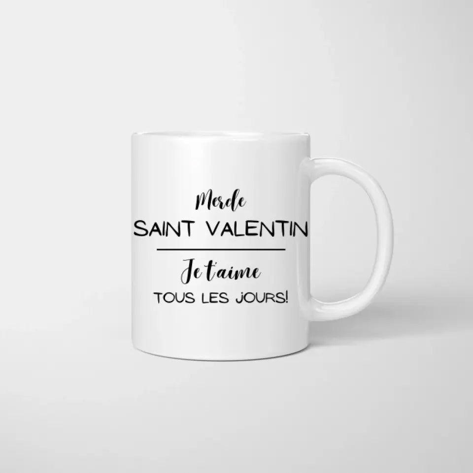 Je t'aime tous les jours - Mok gepersonaliseerd voor koppel (homme & femme) Sint Valentin