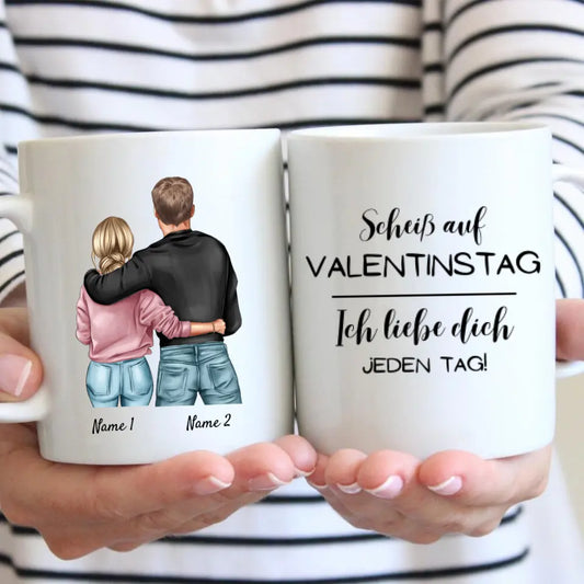 Ik hou elke dag van jou - Gepersonaliseerde Valentijnsdagmok voor koppels