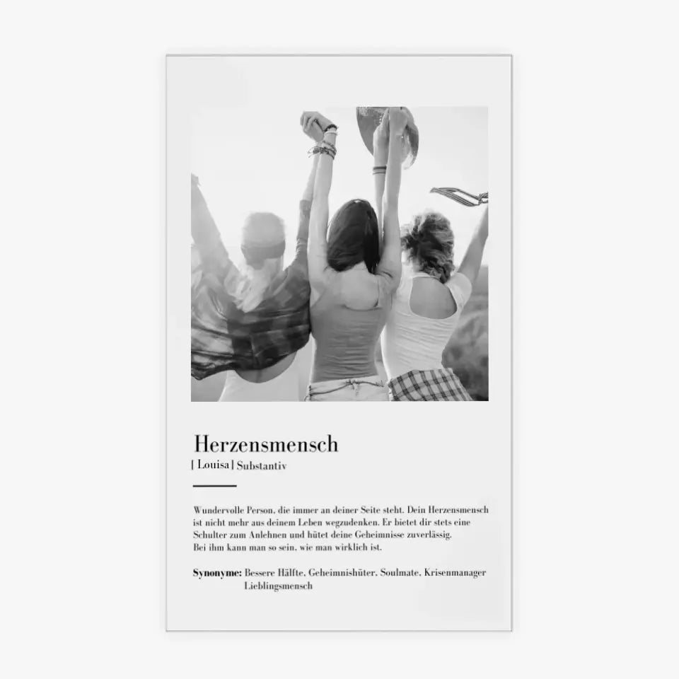 Hart Man Definitie Gepersonaliseerd acrylglas afbeelding