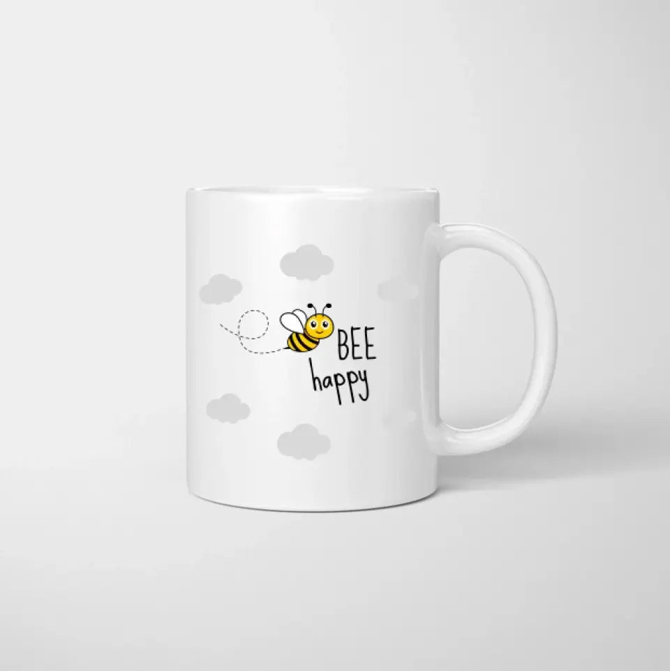 Bee Happy - Mug personnalisé pour amis et collègues (2-4 personnes)