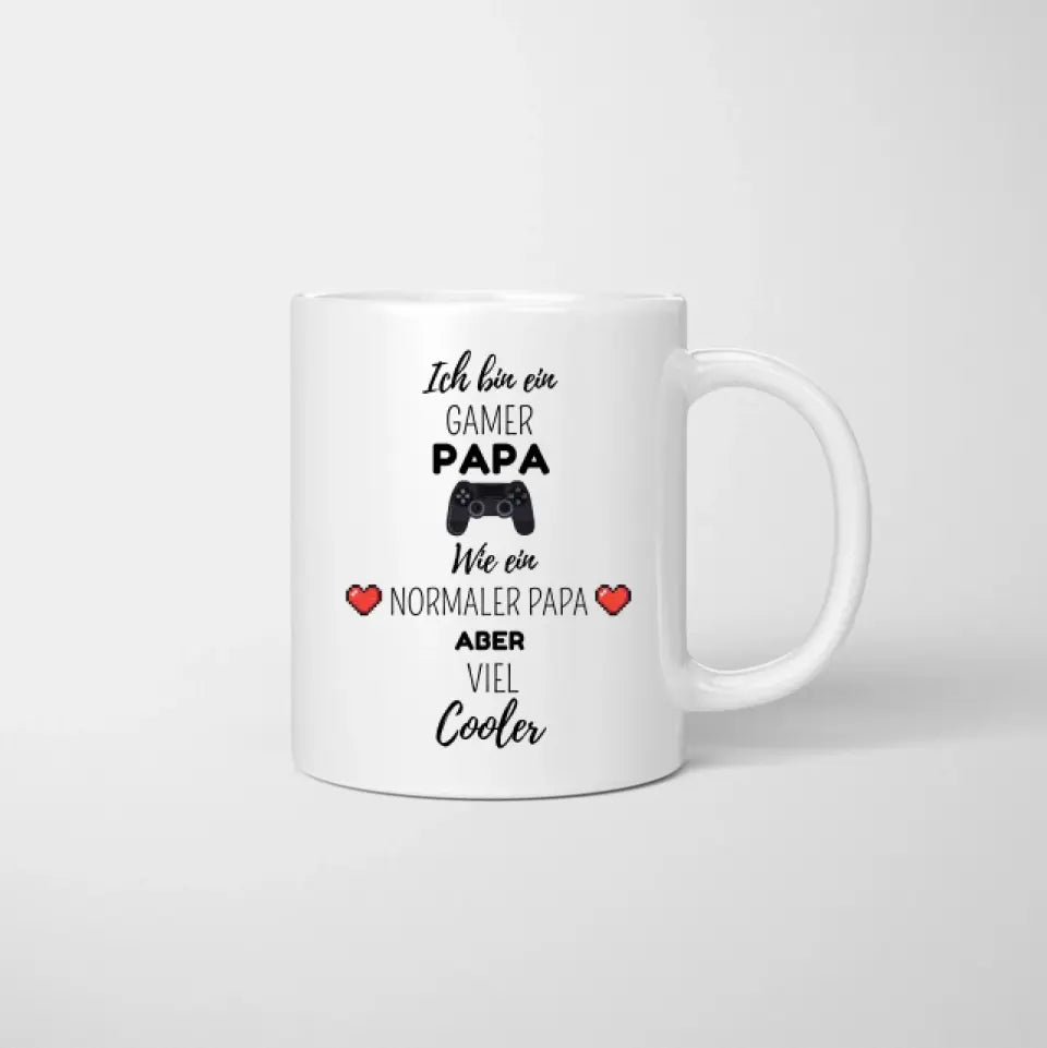 Cool Gamer PAPA - Gepersonaliseerde mok voor vaders (met 1-4 kinderen)