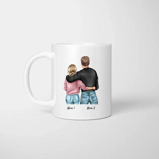 Je t'aime plus que le riz et les pois - Mug personnalisé pour couple (homme & femme)