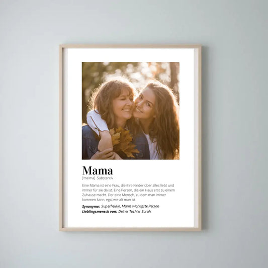 Fotoposter "Definitie" - Persoonlijk cadeau voor mama