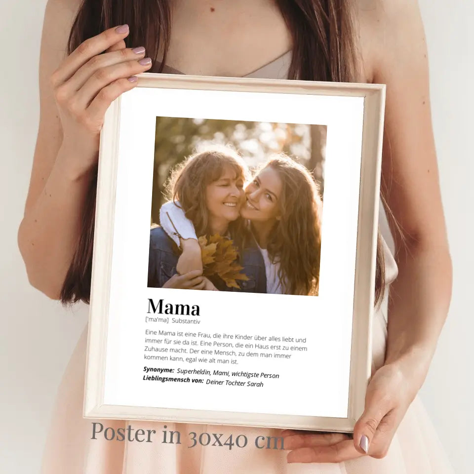 Fotoposter "Definitie" - Persoonlijk cadeau voor mama