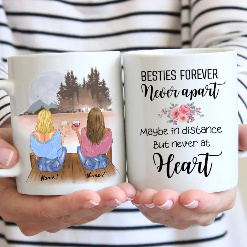 Best friends with drinks/ Besties forever - mug personnalisé (2-4 personnes)