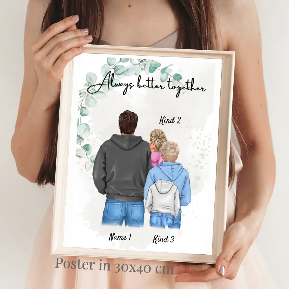 Best Dad Poster - Personalized Poster (1-4 Kids, Teenager)