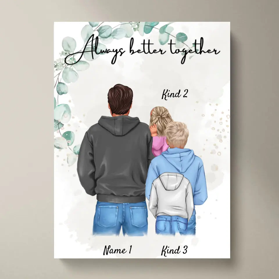 Best Dad Poster - Personalized Poster (1-4 Kids, Teenager)