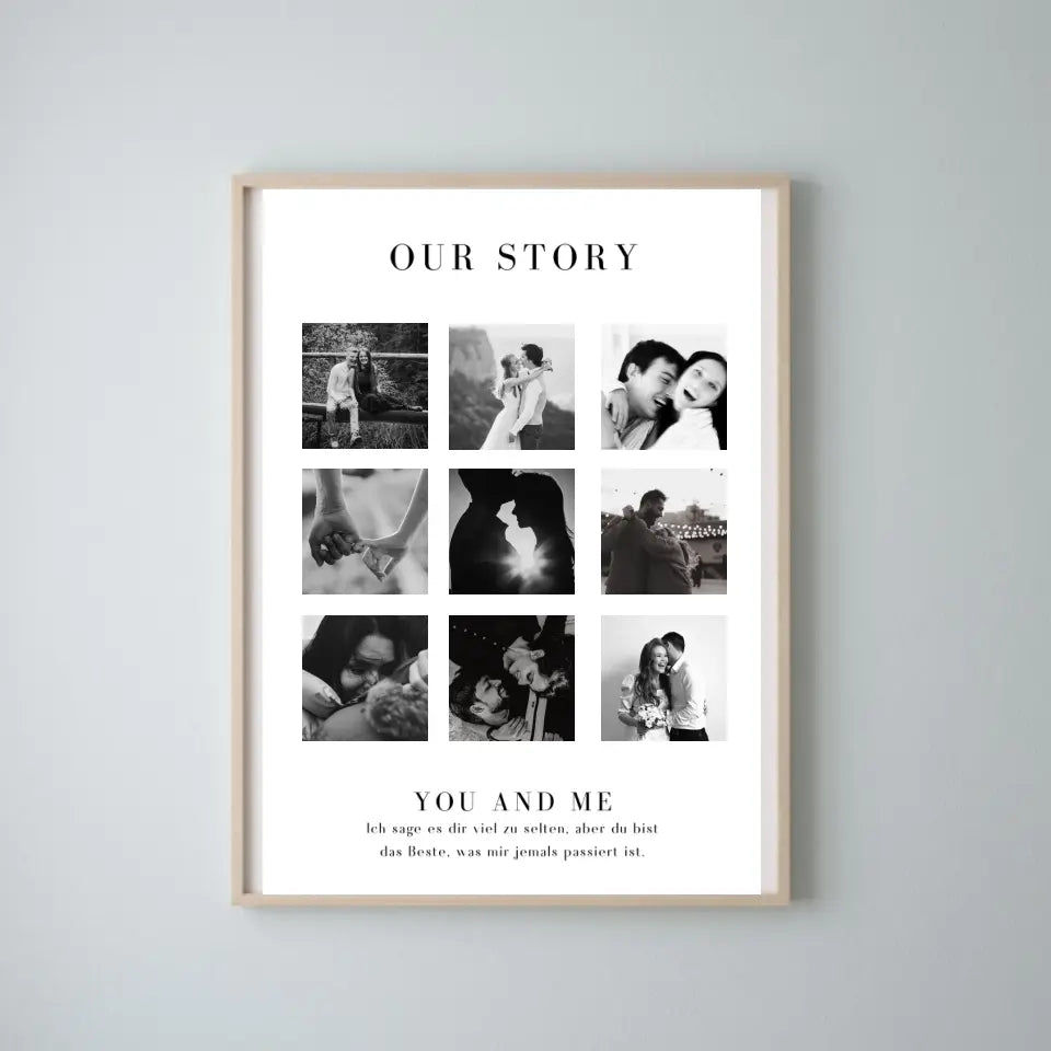 "Our Story" Collage photo personnalisé pour les couples, ton partenaire