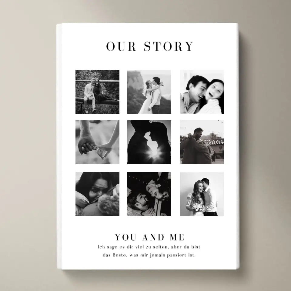 "Our Story" Collage photo personnalisé pour les couples, ton partenaire