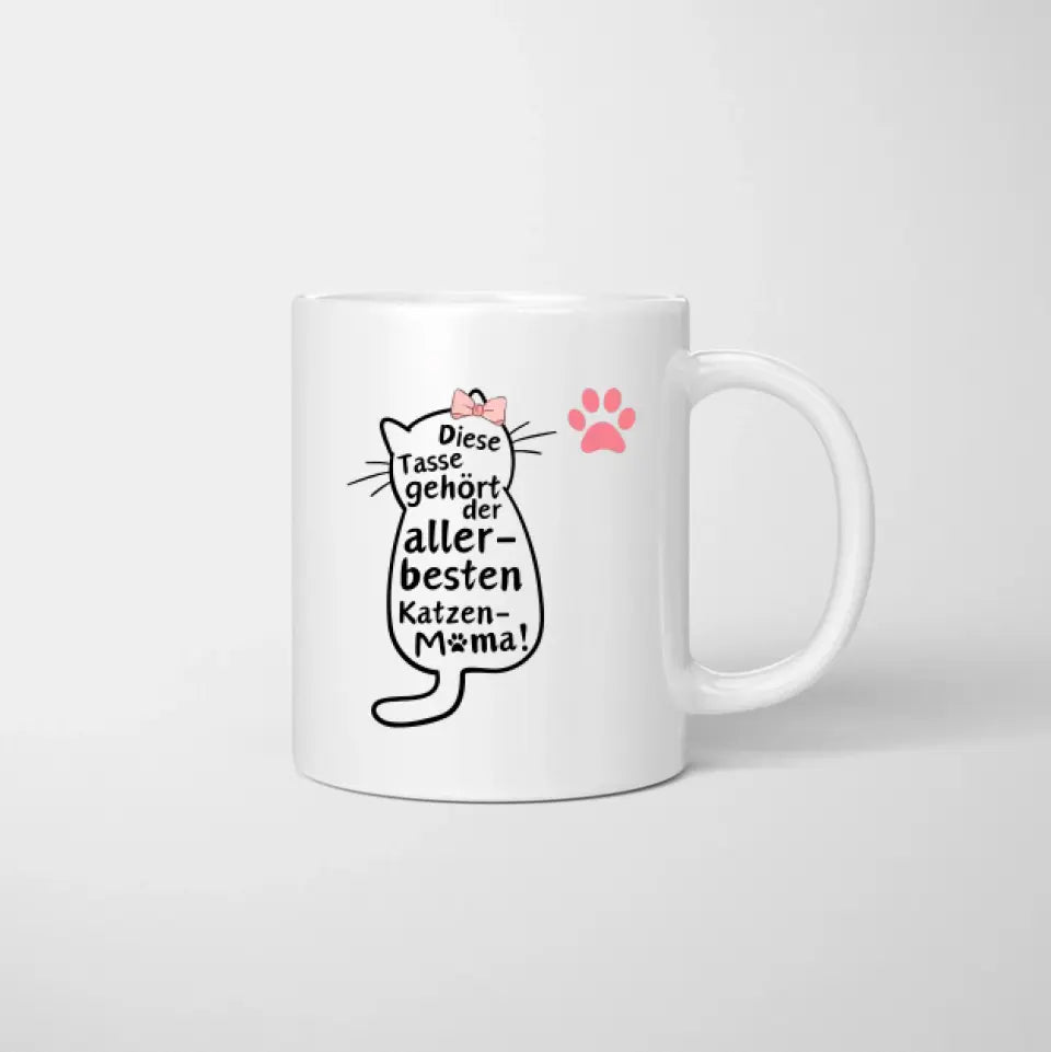 Pour la meilleure maman chat - Mug personnalisé (femme avec chat ou chien, Fête des Mères)