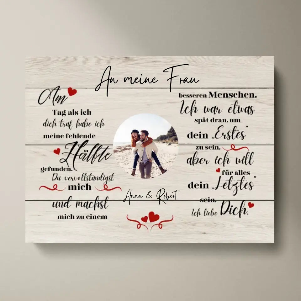 Le jour où je t'ai rencontré - Toile photo personnalisée pour les couples