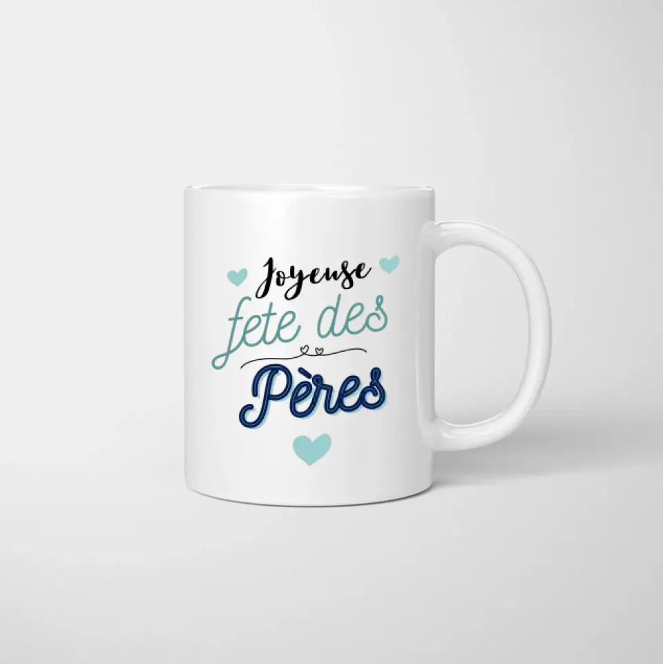 Joyeuse Fête des pères - Mug personnalisé (Tasse Fête des pères, 1-4 enfants)
