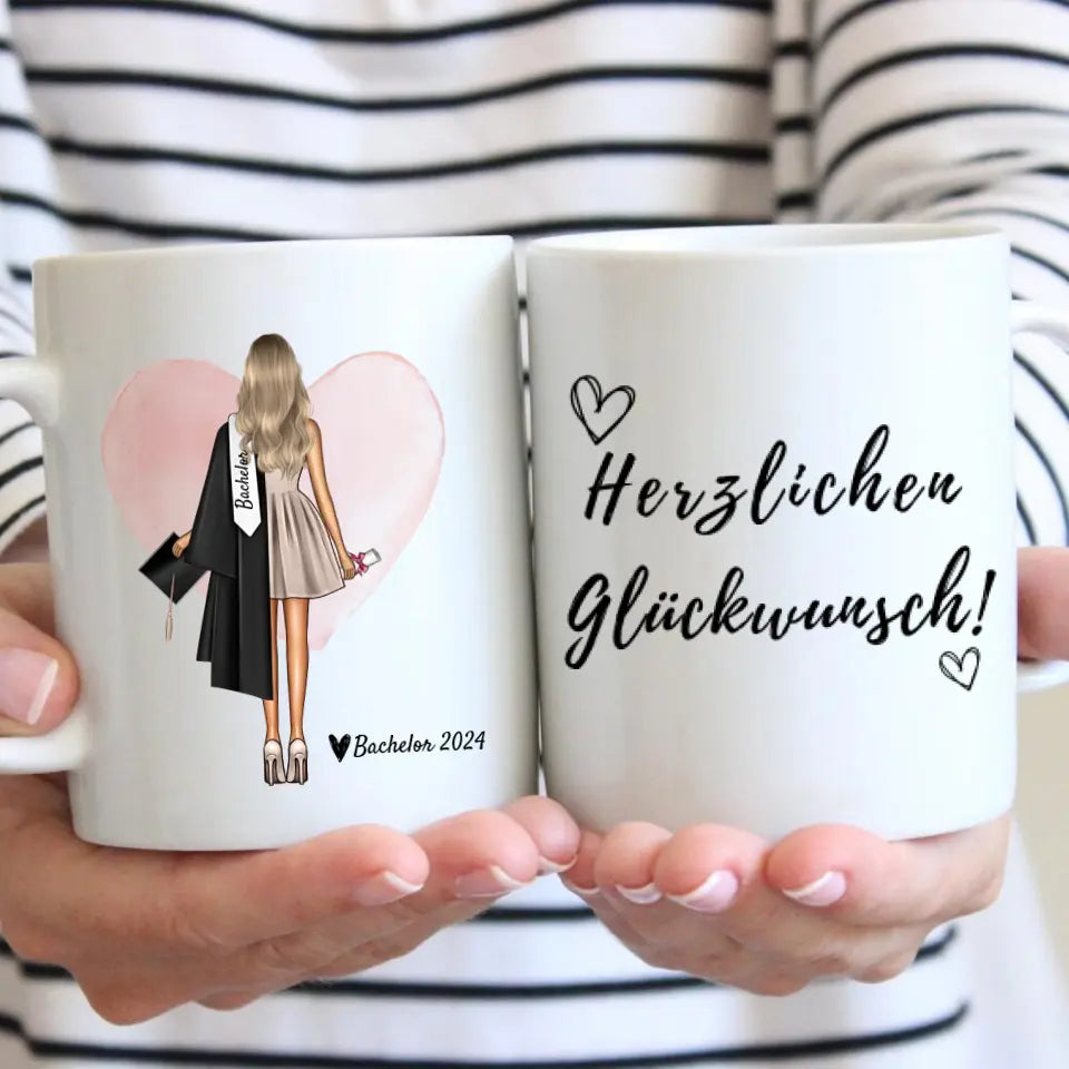 Félicitations pour votre diplôme - Mug personnalisé pour l'obtention du diplôme, baccalauréat, licence, master, formation, école