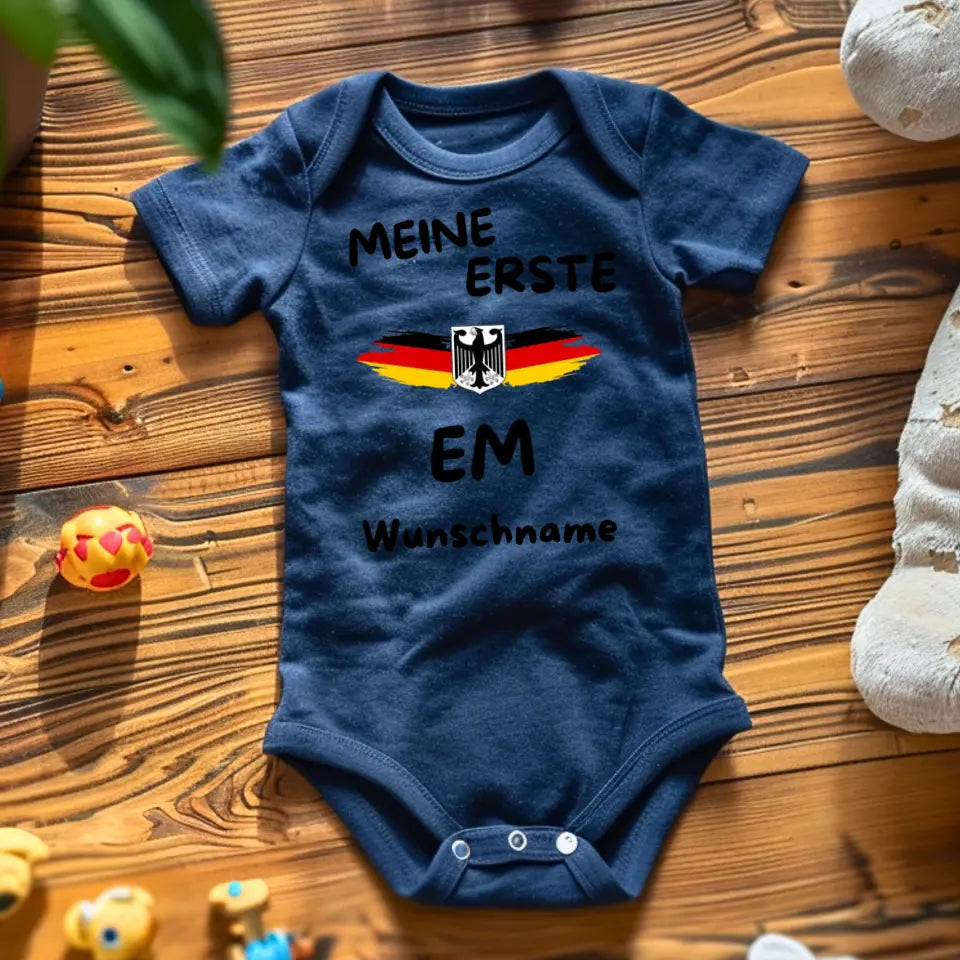 My First EM - Gepersonaliseerde baby onesie/romper, bodysuit van 100% biologisch katoen