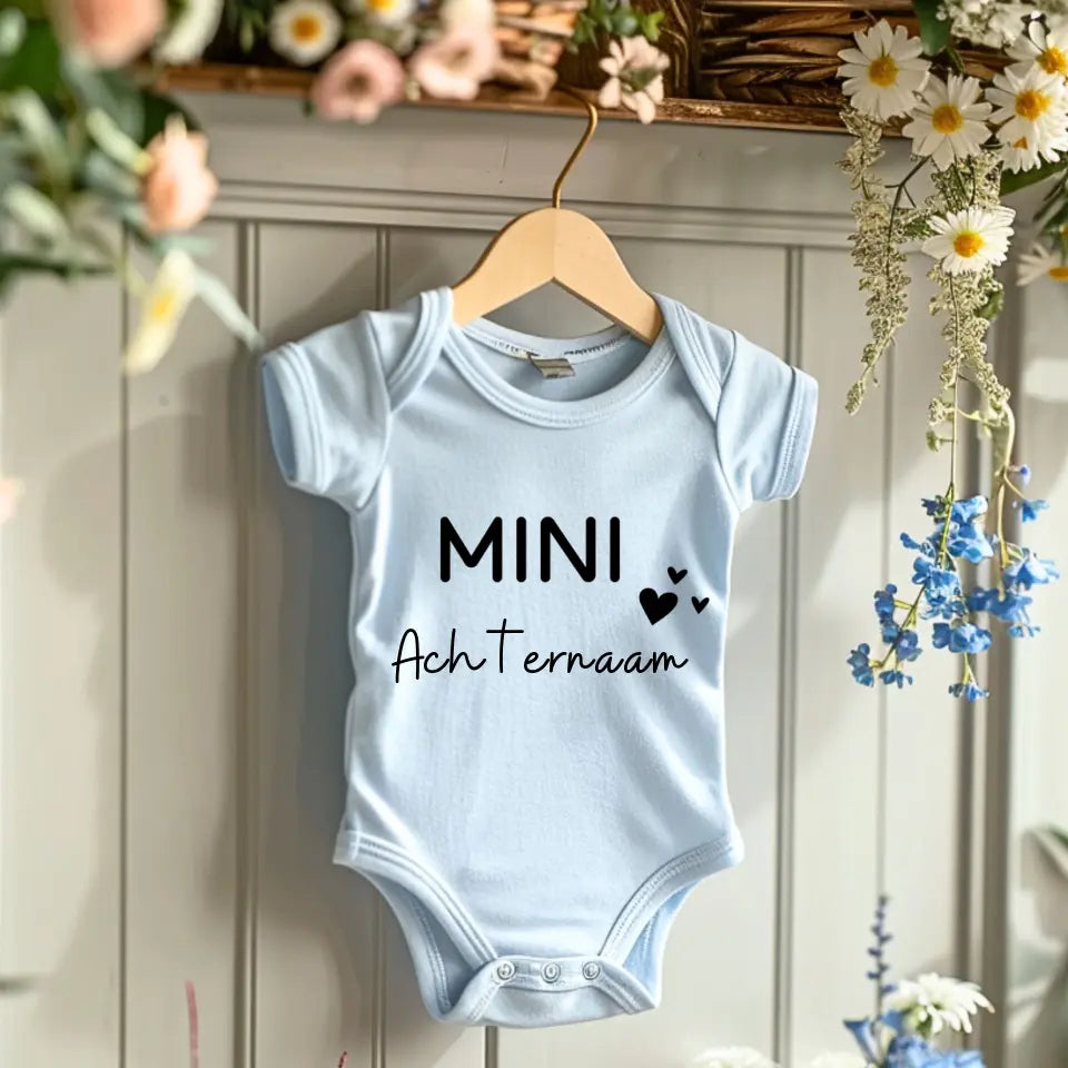 Mini family aam - Gepersonaliseerde baby onesie, baby bodysuit 100% biologisch katoen