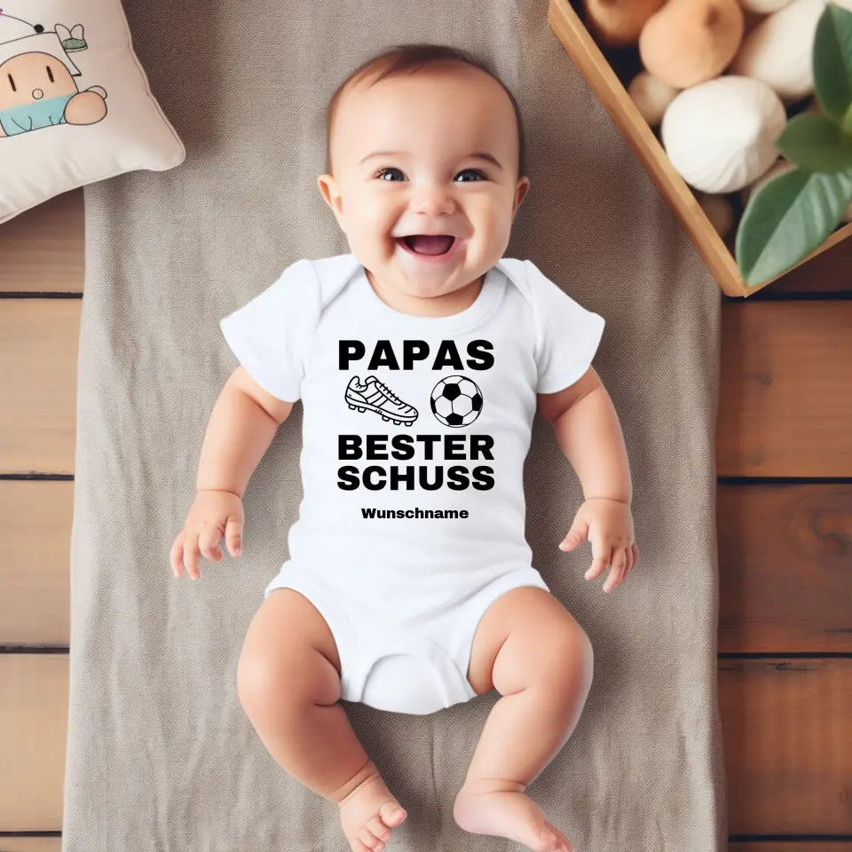 Daddy's Best Shot - Combinaison/grenouillère personnalisée pour bébé, coton 100 % biologique, body de fan de football